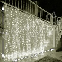 Фото: Светодиодный дождь (LED Плей Лайт), 2*1.5м, IP65, каучук теплый белый