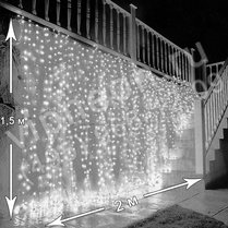 Фото: Светодиодный дождь(LED Плей Лайт), 2*1.5м, белые диоды